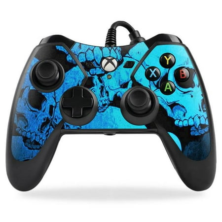 MightySkins PREXBONCO-Blue Skulls Skin for PowerA Pro Ex Xbox One Controller Case Wrap Cover Sticker - Blue Skulls