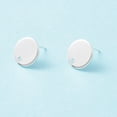 thumbnail image 2 of 10pcs 201 Stainless Steel Stud Earring Findings with 316 Surgical Stainless Steel Pins and Hole Flat Round 925 Sterling Silver Plated 12mm Hole: 1.5mm Pin: 0.7mm, 2 of 3