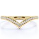 thumbnail image 1 of JeenMata Anillo de Bodas con Diamantes de 0,25 Uds Banda de Chevron, Anillo Apilable de Contorno, Oro Amarillo de 10 K, 1 of 6