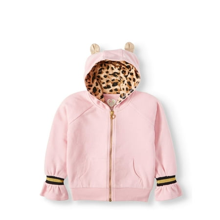 Cheetah Lined Hoodie with 3D Ears (Little Girls & Big Girls)