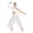 White, variant on Women Lyrical Dance Costumes 2 Piece Outfit Single Long Sleeve Tank Crop Tops with Mesh Wide Leg Pants Set Red XXL