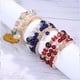 thumbnail image 4 of Xiao Hua Pulseras de cuentas apilables bohemias para hombres y mujeres, brazaletes de cuentas multicapa elásticos bohemios con dijes, joyería multicolor, blanco, 4 of 5