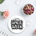 thumbnail image 4 of RYLABLUE Happy Halloween Cute Letters Set of 4 Round Coaster for Drinks, Absorbent Ceramic Stone Coasters Cup Mat with Cork Base for Home Kitchen Room Coffee Table Bar Decor, 4 of 5