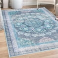 thumbnail image 1 of Vintage Decorative Rug, Nostalgic Weathered Style Print of Medallion Ornaments and Bohemian Flourishes, Quality Carpet for Bedroom Dorm and Living Room, 6 Sizes, Sea Blue Indigo, by Ambesonne, 1 of 4