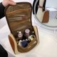 thumbnail image 3 of Bolso de cosméticos para mujer, gancho para colgar, bolsas de maquillaje portátiles, Bolso de baño (caqui L), 3 of 9