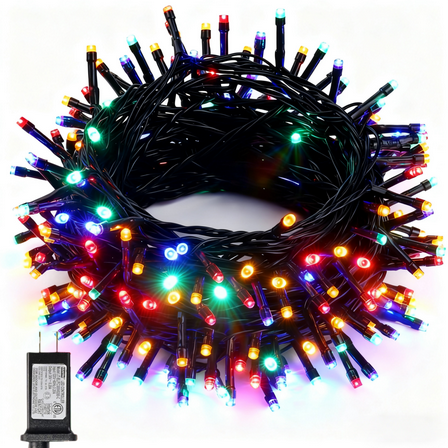 Silensys 68Ft 205 LEDs Christmas String Lights,8 Modes Timer Chritsmas Tree Lights, Multi Colored for Indoor Outdoor Party Yard Garden
