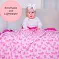 thumbnail image 3 of LollyBanks Ruffle Muslin Baby Girl Blanket, Organic Cotton Receiving Blanket, 40 x 36 in, Butterfly Print, 3 of 8