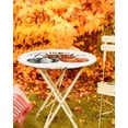 thumbnail image 5 of Round Fitted Tablecloths Fall Thanksgiving Orange Pumpkin Waterproof Table Cover for Kitchen Dining Party Autumn Watercolor Leaves Seamless,45"-54", 5 of 6