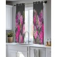 thumbnail image 5 of Watercolor Floral Sheer Curtains 39 Inch Length 2 Panels Set for Living Room/Bedroom, Spring Purple Dandelion Lily Leaves Plants Kitchen Curtains Grommet Curtains Window Treatments 27.5"x39"x2, 5 of 7