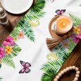 thumbnail image 3 of Tropical Spring Table Runner 72 Inches, Floral Leaves Butterflies Watercolor Bed Runner Dresser Scarves Tabletop for Indoor Outdoor Parties/Ceremony/Banquet, 16" x 72", 3 of 9