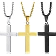 thumbnail image 4 of Stainless Steel Lord's Prayer Cross Pendant Necklaces for Men Women Cross Necklace With 24 Inches Stainless Steel Link Chain Bible Verse Jewelry Gift, 4 of 9