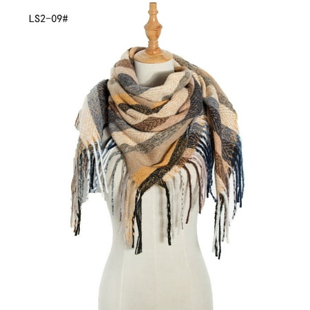 

Honeeladyy Clearance under 10$ Fashion Winter Women Colorful Scarf Casual Square Tassel Scarf Shawl