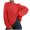 Red, variant on Herrnalise Women's Knitted Crop Tops Women Fashion Loose Pullover Solid Color Long Sleeves Sweater Tops Pullover Jumper Sweaters