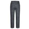 thumbnail image 5 of Men's Dress Plaid Trousers Slim Fit Flat Front Business Pants Fashion Stretch Skinny Golf Office Long Pants with Pockets (L, Dark Gray), 5 of 6