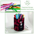 thumbnail image 3 of Organizador de escritorio compacto para bolígrafos: set de accesorios funcionales para maquillaje y estudio de arte, estilo calavera punk., 3 of 5