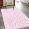 thumbnail image 2 of Pink Boho Flowers Area Rugs 3'x5', Washable Small Throw Rugs for Living Room Bedroom, Vintage Ethnic Flowers Botanical Indoor Outdoor Rug Non-Slip Low Pile Carpet Runner Reversible Floor Mats, 2 of 8