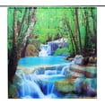 thumbnail image 2 of 4PCs Shower Curtain Waterproof Fabric Bathroom Set With Hooks Waterfall Nature Scenery Bath Mat Lid Toilet Cover Non-Slip Rug Doormat Sets for Home Bathroom Decor, 2 of 6