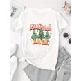 thumbnail image 2 of Women's Festive "FALA LALALA" Graphic T-Shirt - Black Casual Short Sleeve with Christmas Tree Design, Comfortable Polyester Blend, Round Neck Holiday Top, Holiday Fashion Tee|Christmas Theme Shirt|Ma, 2 of 6