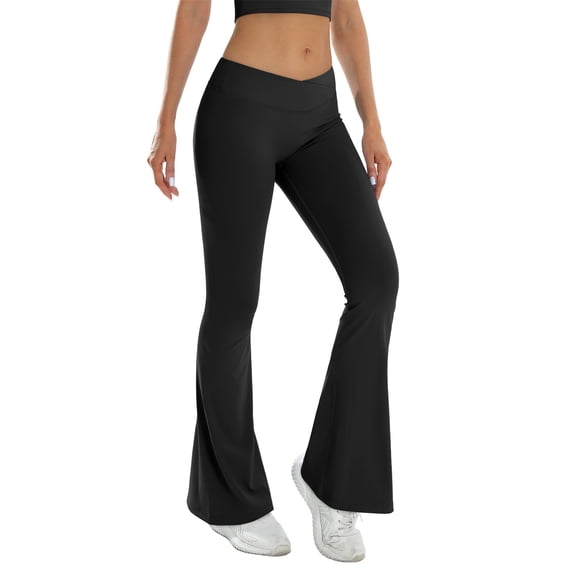 Flare Leggings For Yoga Pants High Waisted Flare Leggings Bootcut Casual Yoga Pants Yoga Pants Black M