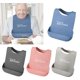 thumbnail image 2 of Babero de silicona para adultos con bolsillo Protector impermeable a la hora de comer Protector de tela para adultos con discapacidad Lavable Baberos de comida para personas mayores azul, 2 of 5