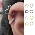 thumbnail image 2 of Roselife Unisex 1PC Plata Negro Acero Inoxidable Corazón Piercing Pendientes Para Mujeres Hombres Cartílago De Falsos Labios Nariz Anillo Simple Moda Aro Joyería Gao Jiahui unisex, 2 of 2