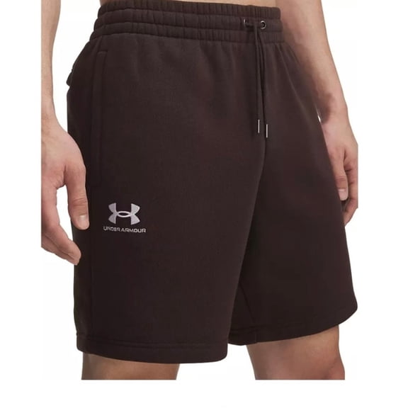 Under Armour Mens UA Icon Fleece Shorts Brown Loose Fit Large L