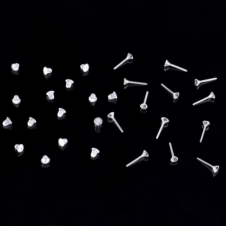 100pairs Plastic Transparent Earrings, Earring Protectors Invisible Plastic  Earrings Plastic Post Earrings Clear Stud Earrings Clear Earrings for