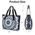 thumbnail image 3 of Tote Bag for Women - Blue Mandala Shoulder Bag - Large Utility Work Duffle Bag with Zipper Handbag for Travel, Work, Sprots, 3 of 5