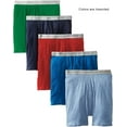 thumbnail image 3 of Hanes Best Men's Tagless Comfort Flex Waist Boxer Briefs, 5 Pack (Blues, M (32-34)), 3 of 3