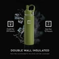 thumbnail image 2 of Iron Flask Stainless Steel Water Bottle 22 oz Olive Green with 3 Lids, 2 of 9