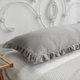 thumbnail image 4 of Move Over Light Grey Ruffle Body Pillow Sham 20x54 inches Ruffled Pattern Body Pillowcase 100% Washed Microfiber, 4 of 8