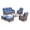 Brown/Blue, variant on Jentlehouse 6-Piece Outdoor Patio Furniture Set with Swivel Chairs and Sofa,Hige Back Deep Seat Outdoor Conversation Set for Poolside Backyard Balcony