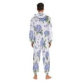 thumbnail image 5 of 1 Piece Adult Onesie Pajamas Cozy & Loose-Fit Sleepsuit Loungewear with Pockets Blue Hydrangea X-Small, 5 of 7