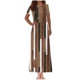 thumbnail image 1 of Vestido Corto de Verano de la Moda de las Mujeres Impreso de Manga Corta Cuello Redondo Tobillo de Longitud Vestido Casual, 1 of 8