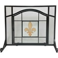 thumbnail image 1 of Dagan S167 Design Fleur de Lis Panneau en Fer Forgé avec Porte, Noir, Beige & Verre, 1 of 1