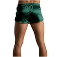 thumbnail image 4 of Aueoeo Mens Satin Pajama Shorts Solid Color Sleepwear Casual Silkys Pajama Shorts Elastic Waist Sleepwear Pajama Short Pants, 4 of 4