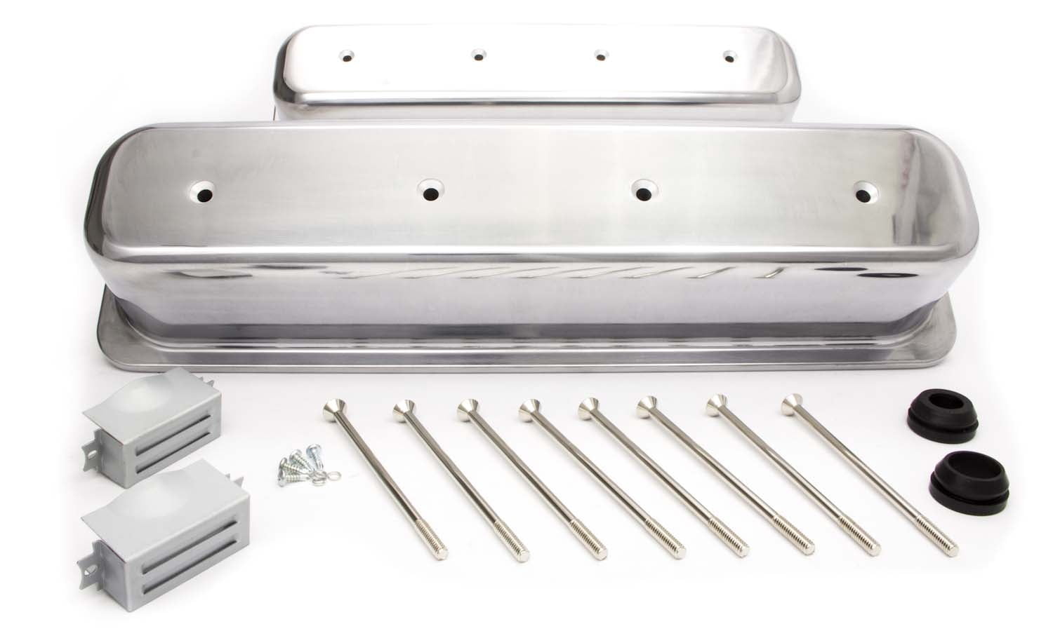 Polished Aluminum Sbc Center Bolt Valve Cover Plain