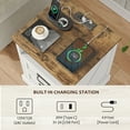 thumbnail image 6 of Nightstand with Charging Station, 18'' Farmhouse Bedroom Side Table, Modern End Table, White, 6 of 8