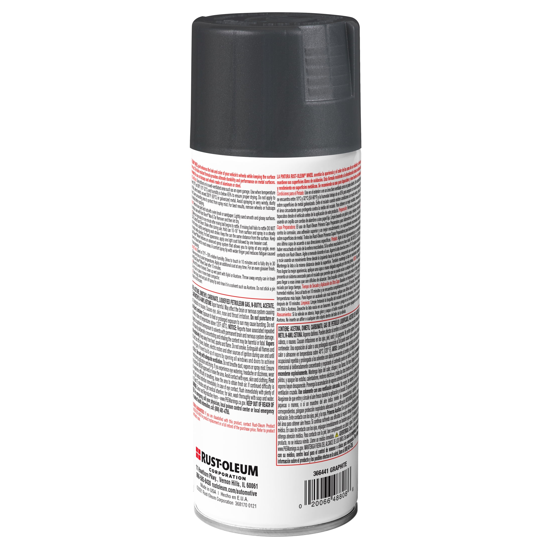 6 Pack, Graphite, Rust-Oleum Automotive Wheel 3X Metallic Spray Paint-366441, 11 oz