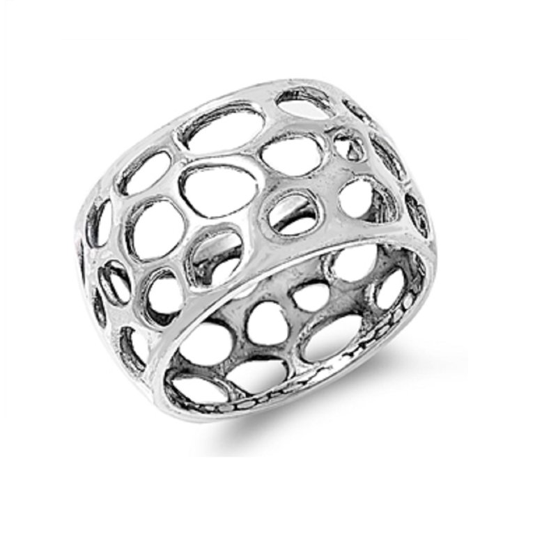Ring 【RAOING】Flow size Flat - Women for Ring Cigar Wide Silver