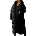 thumbnail image 2 of Qetyuw Women's Long Puffer Coat Winter Warm Full Zip Up Open Front Hooded Coats Long Sleeve Casual Chunky Outwear, 2 of 7