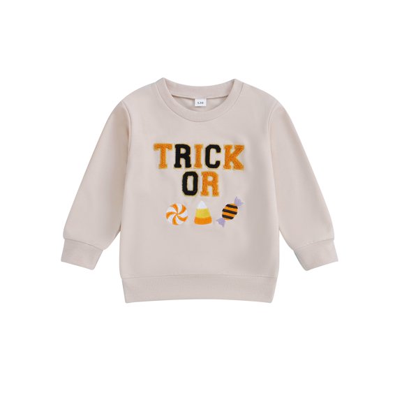 Baby Toddler Girl Halloween Sweatshirt 12 18 24 Months 2T 3T 4T 5T 6T Letter Embroidery Long Sleeve Pullovers Autumn Tops for Toddler Fall Clothes Outfit