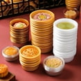 thumbnail image 3 of Farfi 100Pcs Round Thick BPA Free Moon Cake Trays Stackable Space Saving Mung Bean Cake Packaging Trays for Mid Autumn Festival, 3 of 13