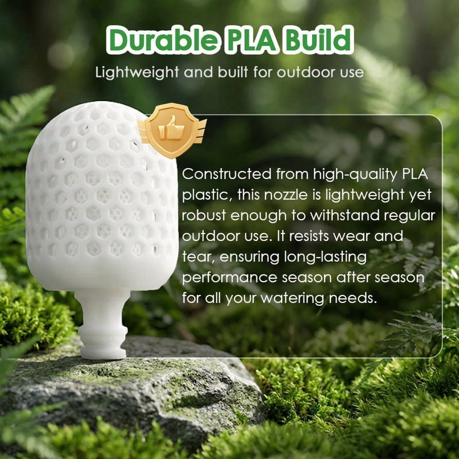 Honeycomb Garden Hose Sprayer Nozzle, Lightweight White Water Sprinkler Head, Universal Fit Watering Tool for Plants, Lawn, and Outdoor Cleaning