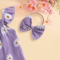 thumbnail image 4 of kpoplk Toddler Girls Summer Outfit Sleeveless Ruffle Top and Elastic Shorts Set Kids Short Set for 2-8 Years Size 3-6 Months,Purple, 4 of 5