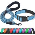 thumbnail image 1 of wonima02 Reflective Dog Collar Padded with Soft Neoprene Breathable Adjustable Nylon Dog Collars for Small Medium Large Dogs (Small (Pack of 1), Vivid Blue Collar+Leash), 1 of 1