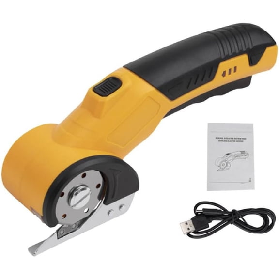  Portable Cordless Electric Rotary Scissors for Cardboard Carpet Leather,1500mAh Rechargeable with LED Light