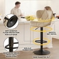 thumbnail image 6 of Restworld Solo Classic Adult Armless Adjustable Seat Height and Faux PU Leather Bar Stools - Set of 4, Khaki, 6 of 12