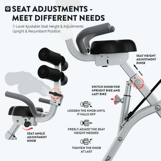 pooboo Foldable Exercise Bike 4 IN 1 Indoor Cycling Bike Magnetic Stationary Bikes for Home Upright Fitness Bike with Seat Backrest Adjustments