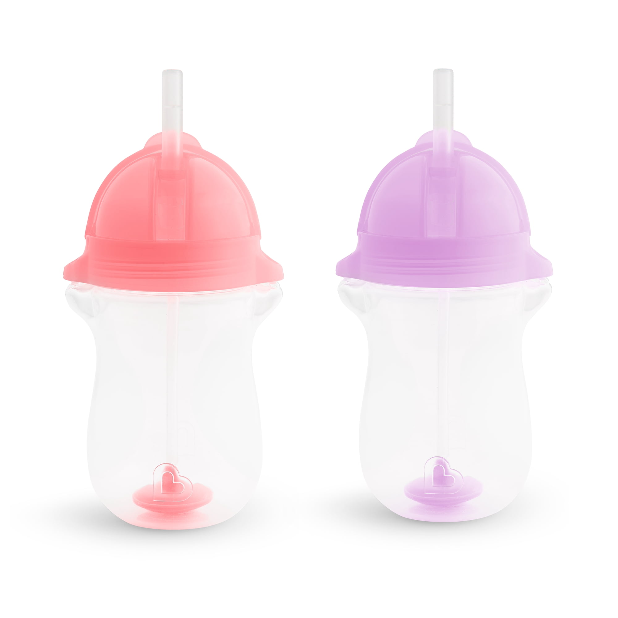 Munchkin® Any Angle Click Lock Weighted Straw Cup, Pink/Purple, 10oz, 2 Pack